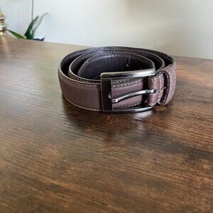 Refill Brown Leather Dress Belt Size 34 Classic Buckle Total Length Medium